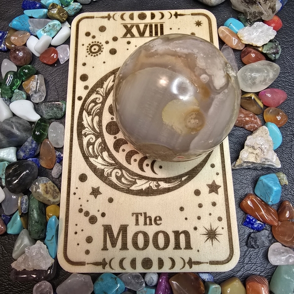 The Moon Tarot Card Crystal Sphere Stand - Picture 5 of 6